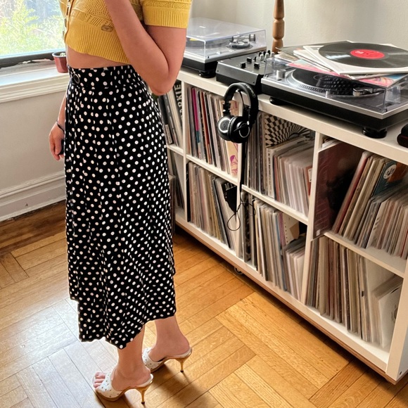 Vintage Black and white polka dot skirt by Norton McNaughton, petites sz 6 - Picture 5 of 6